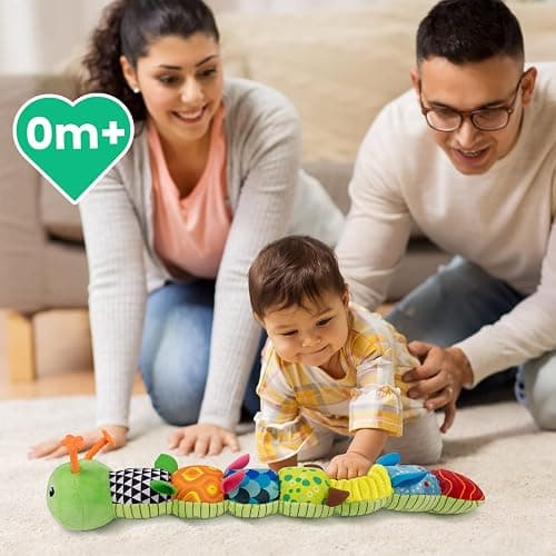 Sumobaby Infant Baby Musical Stuffed Animal Activity Soft Toys with Multi-Sensory Crinkle, Rattle and Textures, for Tummy Time Newborn 0-3-6-12 Months Boys, Girls, Caterpillar thumbnail 6