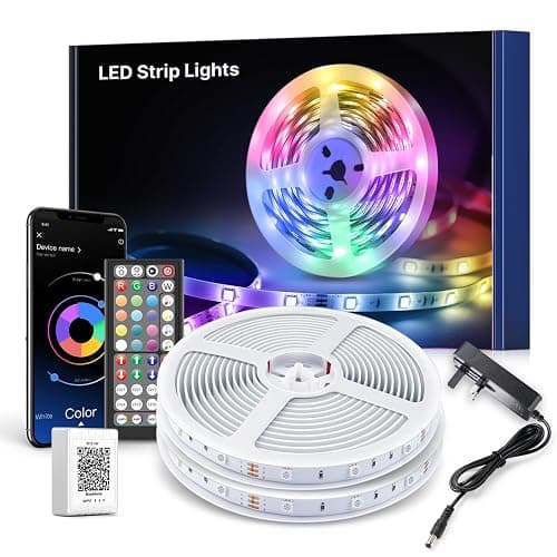 30M LED Strip Lights, Ultra Long Bluetooth RGB Light Strips with Remote & App Control, Colour Changing Tape Lights, Music Sync Dimmable Lighting for Bedroom, Living Room, Gaming Room & Christmas Decor - Image 1