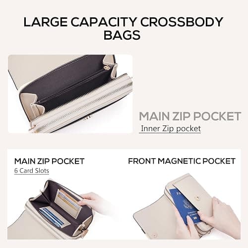 Roulens Small Crossbody Bag for Women,Cell Phone Purse Women's Shoulder Handbags Wallet Purse with Credit Card Slots thumbnail 4