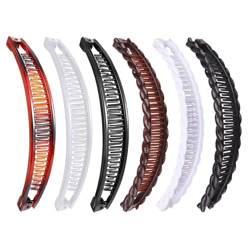 Banana Hair Clip - Designed specifically for women and girls: Suitable for long hair, thick curly hair styling Banana clip accessory styling (6 pieces) - Image 1