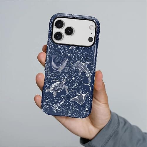 DAIZAG Compatible with iPhone 17 Pro Case,L2 Starry Sky Whale Shark Turtle Dual Layer Shockproof Protective Hybrid Case thumbnail 4