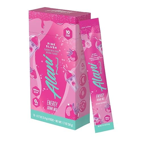 Alani Nu PINK SLUSH Energy Sticks, Energy Drink Powder, 200mg Caffeine, Pre Workout Performance with Antioxidants, On-The-Go Drink Mix, Biotin, B Vitamins, Zero Sugar, 5-10 Calories, 10 Pack - Image 1