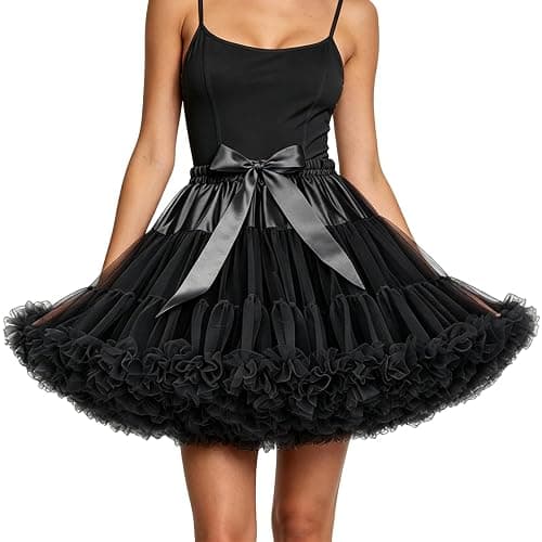 SISROL Women's Puffy Layered Short Tulle Petticoat Skirt for Lolita Cosplay - Image 1
