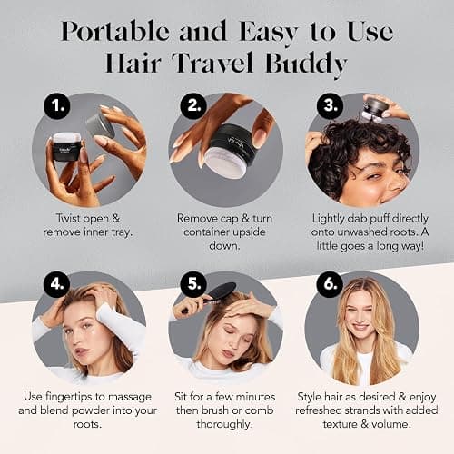 Kitsch Dry Shampoo Powder for Women & Men Dry Shampoo for Dark Hair w/Rice Protein - Unscented, Volumizing, No White Cast, Non Toxic, Non Aerosol, Organic, Travel Size | Ideal Gifts for Women - 8g thumbnail 4
