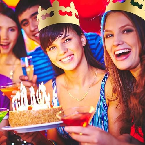 SIQUK 28 Pieces Paper Crowns Golden Party King Crown Paper Birthday Crown Hats Gold Crown for Adults thumbnail 7