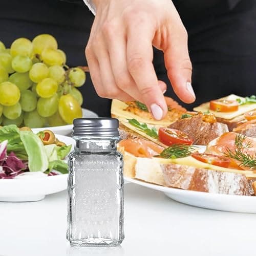 Wongblee 2 Pack Glass Salt and Pepper Shakers Set, Vintage Spice Shakers for Dining Room Table, Kitchen, Restaurant (Sunflower Style) thumbnail 6