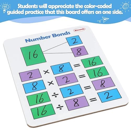 Dry Erase Multiplication Chart Whiteboard, 9" x 12" Multiplication Table Double-Sided Times Table, Math Manipulatives White Board for Kids Students, Classroom and Home, Small White Board Dry Erase thumbnail 4