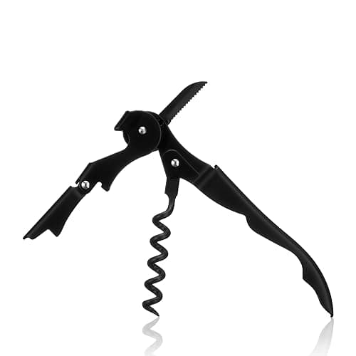 True TrueTap Double Hinged Waiter’s Corkscrew, Matte Black Wine Bottle Opener with Foil Cutter, Wine Key thumbnail 9