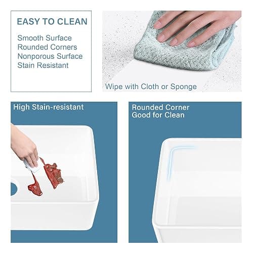 HOMLYLINK White Farmhouse Sink 33 x 18 Inch, Large Firecaly Apron Front Undermount Farm Sink Heavy Duty Single Bowl, with Custom Accessories 2 Types, Pure White, for Kitchen thumbnail 6