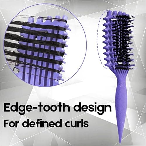 Curly Hair Brush Candybrush Curl Defining Brush for Detangling Shaping and Defining Curls for Women, Men, Wet & Dry Hair (Purple) thumbnail 3