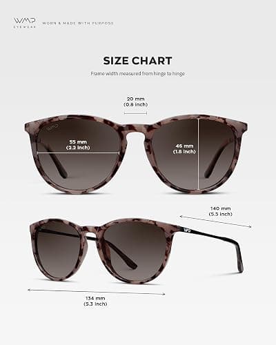 WearMe Pro Round Polarized Sunglasses for Women - UV400 Protection, Lightweight Frame, Vintage Retro Style thumbnail 4