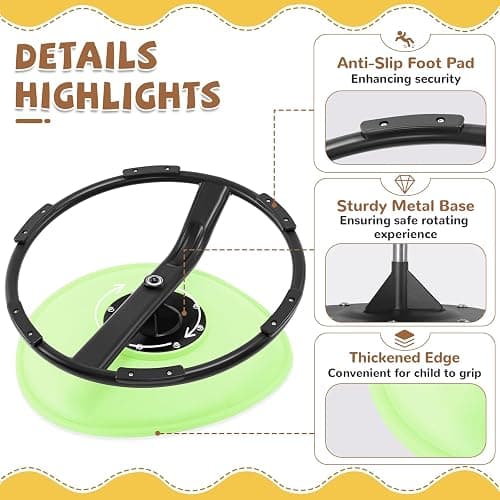 Zhenx Spinning Chair for Autistic Kids (Ages 3-18), Autism Sensory Toy Gift | 220LBS Capacity Sensory Swivel Seat for ADHD Kids, Autism Sensory Products, Calming Gift Improve Focus & Body Balance (Green) thumbnail 4