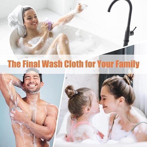 Unifab African Net Sponge Authentic Real African Exfoliating Net Bath Sponge Wash Cloth Exfoliating Washcloth African Net Cloth Body Scrubber for Shower Purple thumbnail 5