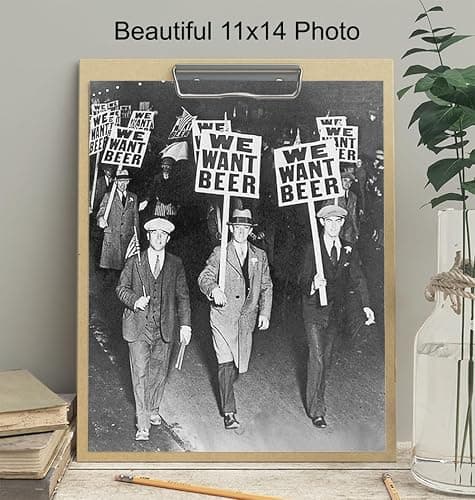 Vintage Prohibition Beer Poster LARGE 11x14 - Unique Wall Art Decor for Home, Bar, Cafe - Funny Saying Retro Art Print - Bar Room Decor - Vintage Decorations - Bar Art - Retro Decor - Funny Saying thumbnail 4