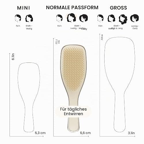 Tangle Teezer Ultimate Detangler Haarbürste – Nasses & Trockenes Haar – Entwirrungsbürste für Alle Haartypen – Zweistufige Borsten Reduzieren Haarbruch & Knoten – Champagner Gold mit Chrom-Finish thumbnail 7
