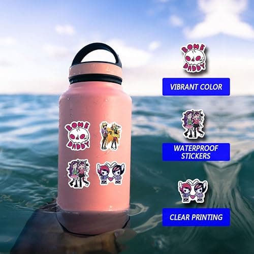 65pcs Scene Stickers Pack, Aesthetic Vinyl Waterproof Cute Cartoon Stickers Bulk for Scrapbook Laptop Luggage Water Bottle Tooth Shaped Graphics Decals for Teens Kids for DIY Decor thumbnail 7