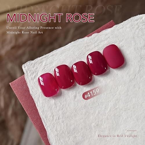 GAOY Red Gel Nail Polish, 16ml Soak Off Gel Polish, UV Light Cure for Nail Art DIY Manicure at Home, 4159 Midnight Rose thumbnail 2