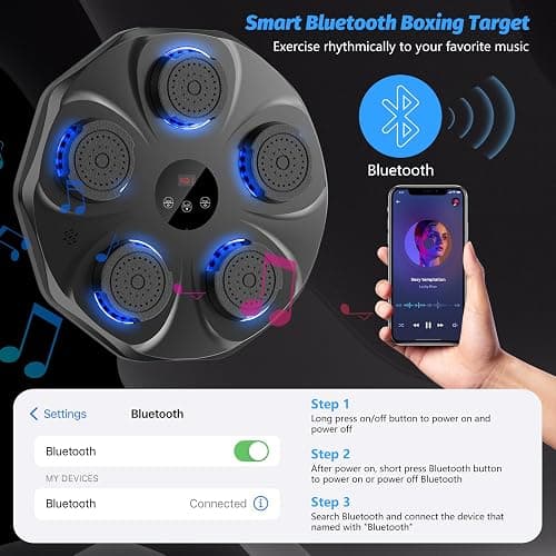 TGLLM Music Boxing Machine, Interactive Punching Trainer with Boxing Gloves, Large Size Wall Mounted Electronic Boxing Target for Adults Kids, 9 Modes & 9 Speeds thumbnail 4