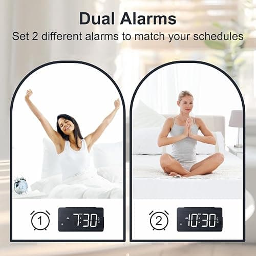 LICHI Wooden Digital Alarm Clock for Bedrooms， Loud Alarm for Heavy Sleepers, Dual Use as Desk/Wall Clock, Adjustable Volume, Dimmer, DST - Wood Decor & Gifts thumbnail 5