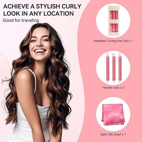 Togayu Heatless Curls Overnight Hair Care Set - Jumbo Velvet Hair Curlers | No Heat Hair Rollers for Women, Comfortable Sleep-In Hair Rollers with Satin Scarf, No Heat Damage Curling Rods for All Hair thumbnail 5