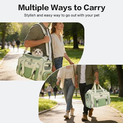 Airline Approved Travel Soft Carrier for Small cat/Dog/pet | Collapsible with Expandable Top and Sides. Kitten Mesh Puppy Carry Bag,18x11x11Delta/ United/American Airlines thumbnail 6