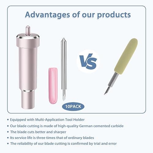 Audvln Premium Fine Point Blades，Deep Cut Blade and Housing for Maker, Explore, Air Series – Ideal for Cutting Metallic Leather, Genuine Leather, EVA Foam, Aluminum Foil, Magnetic Sheets (Pink) thumbnail 3