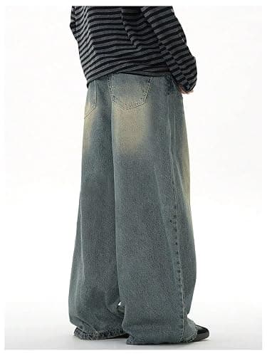 Floerns Men's Baggy Jeans Vintage Wide Leg Y2k Hip Hop Denim Pants Streetwear thumbnail 3
