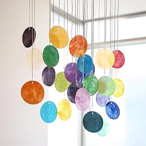 uxcell 120Pcs Capiz Shells 2" Round Natural Shells with 2 Holes for Seashell Wind Chimes Curtain Shell Garland DIY Craft Wedding Home Decoration, Pink thumbnail 5