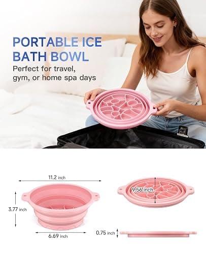 Dtuoen Foldable Silicone Face Ice Bath Bowl, Built-in Ice Tray for Cold Therapy Facial Basin, Skin Tightening & Puffiness Reduction, Ideal for Home, Spa & Travel Use thumbnail 9
