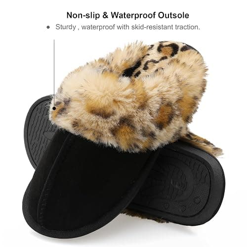 Besroad Winter Fuzzy House Slippers Sandals Plush Faux Fur Fluffy Flats Slippers Warm Slide Shoes for Women thumbnail 5