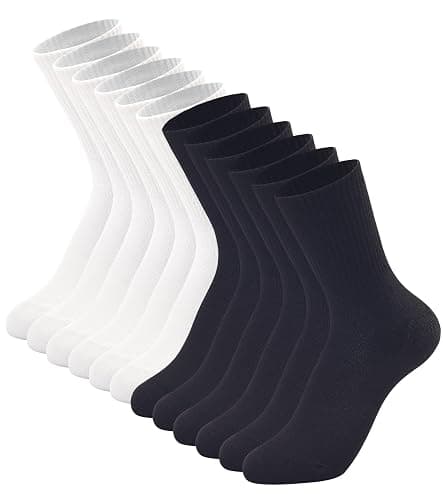 DOKUTOKU 3-12 Pack Womens Crew Socks Size 6-9 Light Weight Thin Casual Calf Socks - Image 1