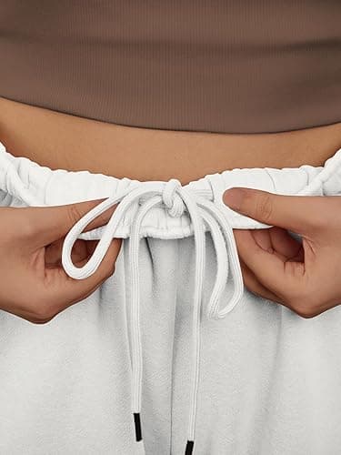 ATHMILE Sweatpants Women Baggy Lounge Pants Workout Gym Active High Waisted Comfy Joggers for Women Fall Clothes 2025 - Small - White thumbnail 5