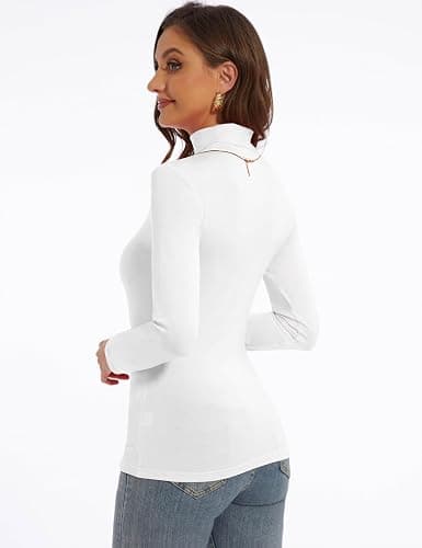 DSPSAM Women's Turtleneck Long Sleeve Shirts Slim Fitted Lightweight Base Layer Casual Tops thumbnail 4