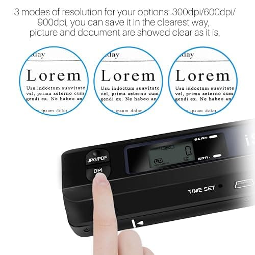 Portable Document Scanner, AOZBZ 900DPI Handheld Image Scanner, Scanning Wand,A4 Colour Photo Mobile Scanner Handy Scan (JPG/PDF Format, High Speed USB 2.0, Included 16G SD Card) thumbnail 5