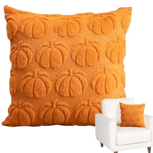 Ceprznvey Pumpkin Pillow Covers, Fall Pillowcases Set, Soft Velvet Autumn Cushion Case, Decorative Throw Covers for Sofa Couch, Seasonal Home Decor Accent for Bedroom Living Room Use thumbnail 6