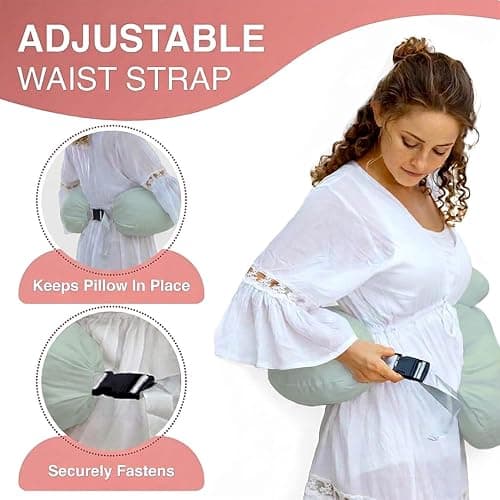 PILLANI Nursing Pillow, Breastfeeding Pillows for Enhanced Safety & Comfort for Mom & Baby, Removable Cotton Cover, Adjustable Waist Strap, Breastfeeding Essentials, Baby Registry Search thumbnail 8