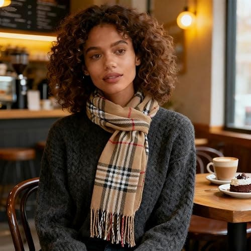 vimate Plaid Scarf for Men Women Super Soft Classic Tartan Checkered Neck Scarves thumbnail 8