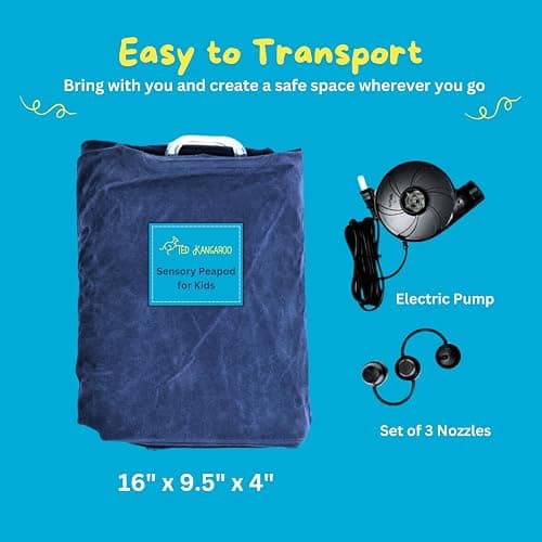 Sensory Chair for Kids — Inflatable Peapod for Children, Includes Electric Air Pump thumbnail 7