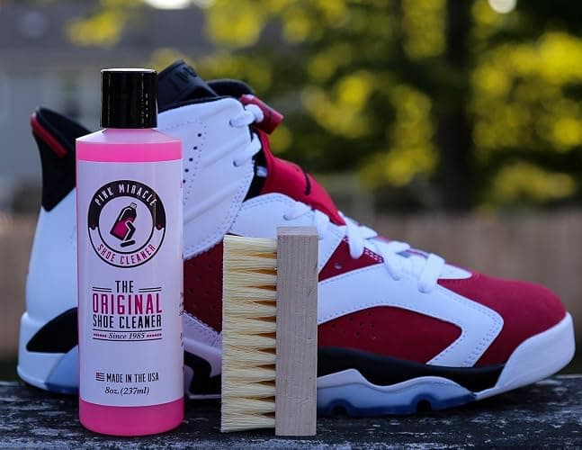Pink Miracle Shoe Cleaner Kit with Bottle and Brush For Fabric Cleaner For Leather, Whites, Suede and Nubuck Sneakers thumbnail 7
