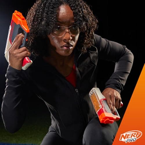 NERF Pro Gelfire Dual Wield Pack, 2 Blaster, No-Prime Firing, 5000 Gelfire Rounds, 2 x 100 runde integrierte Trichter, 2 Brillen, ab 14 Jahren thumbnail 2