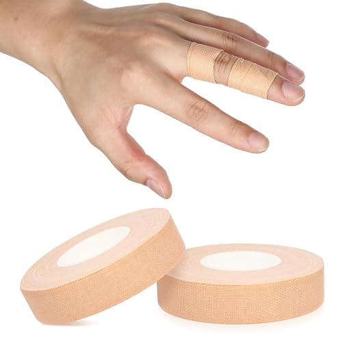 YUXIANLB Finger Tape, 0.5 Inch x 10 Yard Nude Athletic Tape Extra Strong Adhesive, 2 Rolls Sport Tape, Medical Tape, Foot Tape for Rock Climbing, Grappling, Basketball, Lifters and BJJ Finger Tape - Image 1