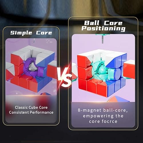 Moyu RS3M V5 2023 Ball Core UV Coated 3x3 Speed Cube with Robot-Shape Display Box, 3x3 Puzzle Cube Stickerless RS3M V5 MagLev Master Cube (MagLev+Ball-Core UV Coated) thumbnail 3