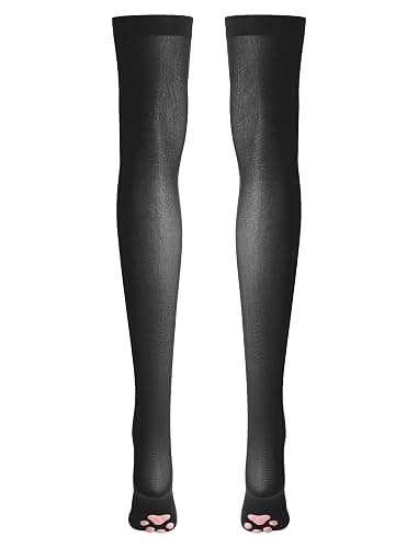 ABAFIP Cat Paw Stockings Thigh High Paw Pad Socks for Women | 3D Kitten Paw Pad Socks, Over Knee Length, Cat Feet Stockings for Halloween Cosplay Costume thumbnail 4