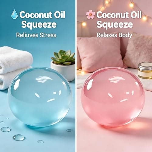 Coconut Oil Squishy,Soft Squishy Coconut Squishy Stress Balls,Slow Rising Stress Relief Toy,Funny Stress Balls for Anxiety Relief & Sensory Calm（Pink） thumbnail 6