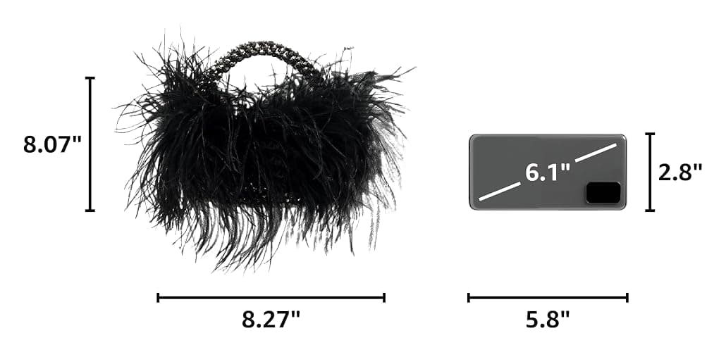 Miuco Real Natural Ostrich Feather Beaded Handbags For Women Handmade | Evening Bags Clutch Purse thumbnail 3