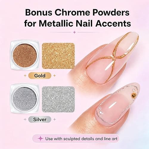 Beetles 3D Gel Nail Art, 30g Clear Solid Builder Nail Gel & Sculpting Pen | 5 in 1 Non-Sticky Hand Sculpting Building 3D Nail, for Beginner DIY UV Nails at Home, Crystal Orb Gifts for Women thumbnail 6