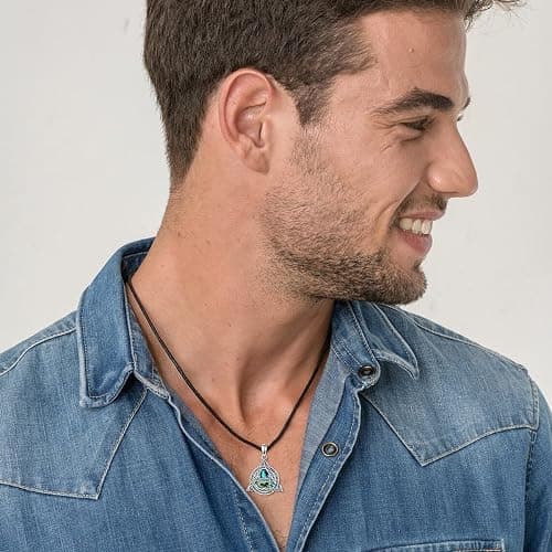 HUKKUN Therian Necklace Sterling Silver Therian Collar Celtic Therian Symbol Necklace Therian Jewellery for Men thumbnail 2