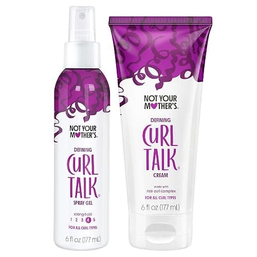 Not Your Mother's Curl Talk Curl Defining Spray Gel and Curl Defining Cream | 6 fl oz Each - Formulated with Rice Curl Complex - For All Curly Hair Types - Citrus Jasmine Scent - Image 1
