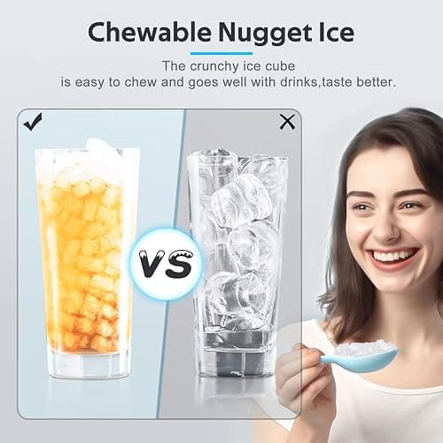 Nugget Ice Maker Countertop with Self-Cleaning,Chewable Pellet Ice Crushed ice 45Lbs/24H,Black thumbnail 5