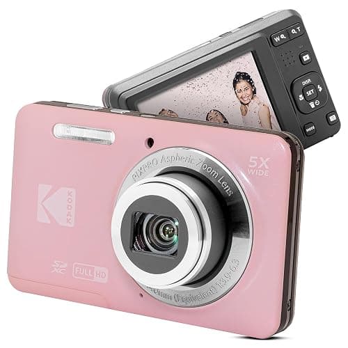 Kodak PixPro Friendly Zoom FZ55 16MP 1080p Full HD Digital Camera with 5X Optical Zoom Vlogging Camera (Pastel Pink) thumbnail 8
